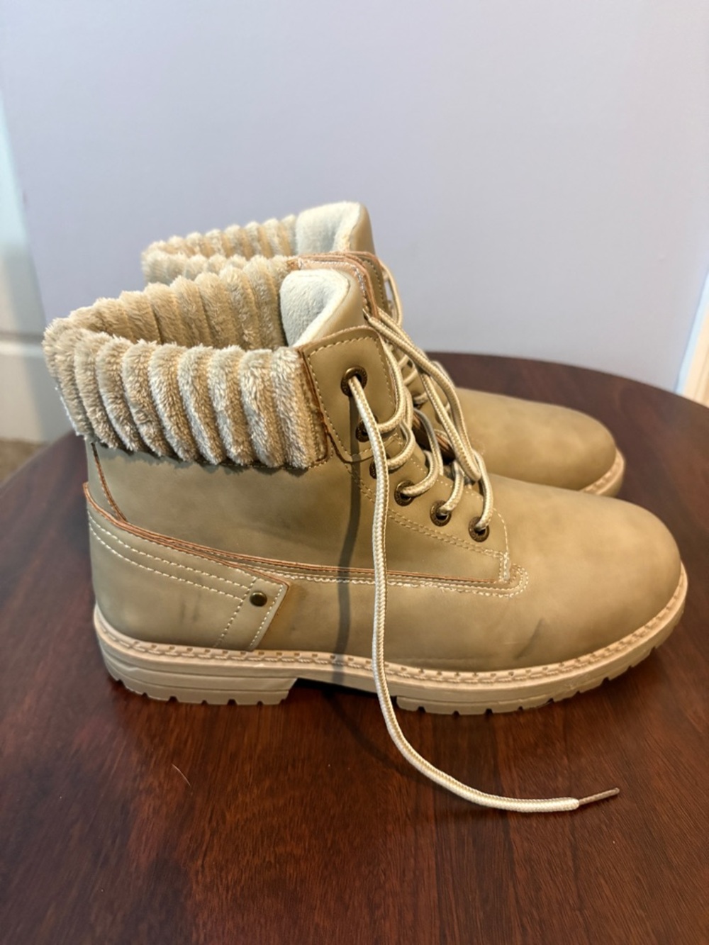Dirty Laundry Cream Shearling-Lined High-Top Sneakers - Picture 2 of 6